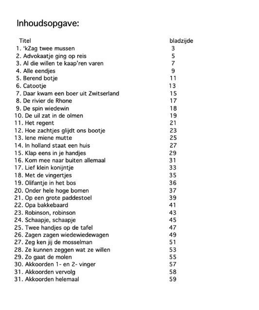 Kinderliedjes voor de gitaar