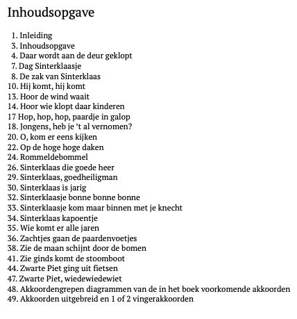 Sinterklaasliedjes voor de gitaar klassieke teksten